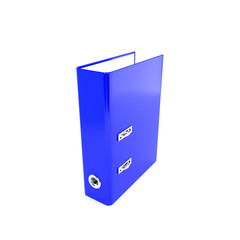 Blue office folders on a white background. 3D illustration, rend