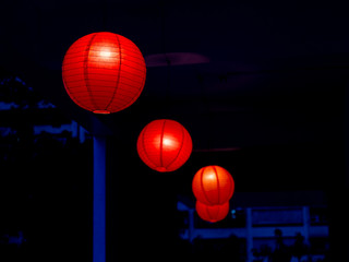 Row of red Chinese lanterns