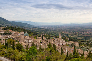 Fototapeta na wymiar Top view to Assisi, Umbria, Italy