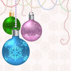 Christmas vector card with balls