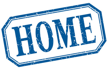 home square blue grunge vintage isolated label