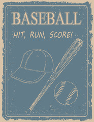 Panele Szklane  Vintage plakat baseball Vintage