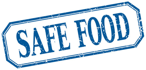 safe food square blue grunge vintage isolated label