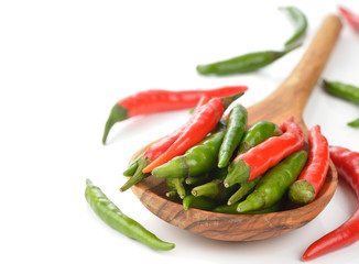 Colorful hot peppers