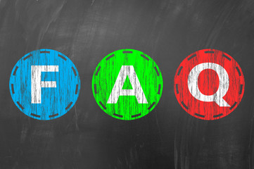FAQ concept on blackboard