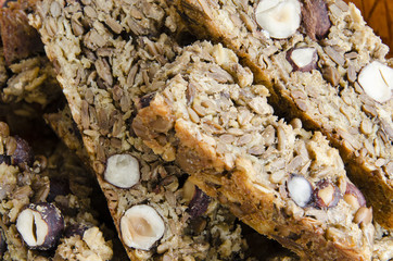 Grain bread with nuts