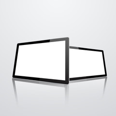 Realistic tablet pc computer with blank screen. Vector eps10 illustration 
