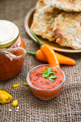 chutney d'onion et rôti sri- lankais, plat indien