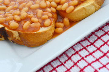 Image of beans on toast, a traditionally english snack