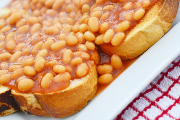 Image of beans on toast, a traditionally english snack