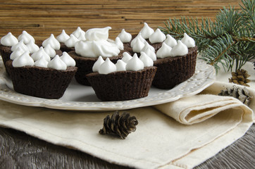 Chocolate cupcakes with protein cream