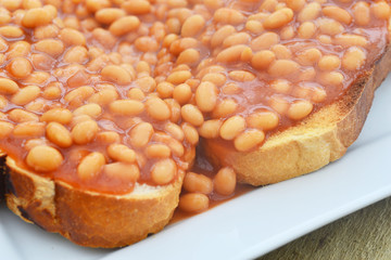 Image of beans on toast, a traditionally english snack