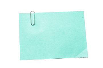 Paper note and paper clip 