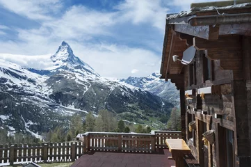 Crédence de cuisine en verre imprimé Cervin Zermatt and Mountain Matterhorn in Switzerland 