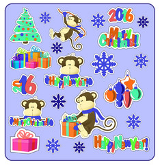 Cards New year 2016, Christmas