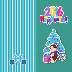 Cards New year 2016, Christmas