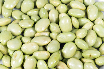 soybeans on white background
