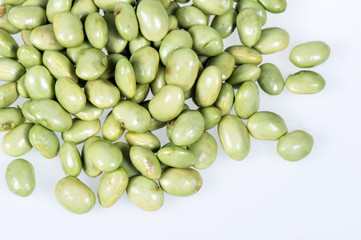 soybeans on white background