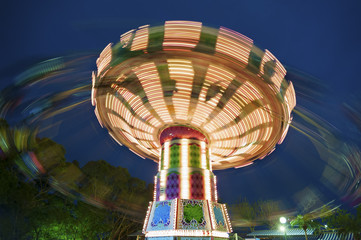 colorful carousel in motion