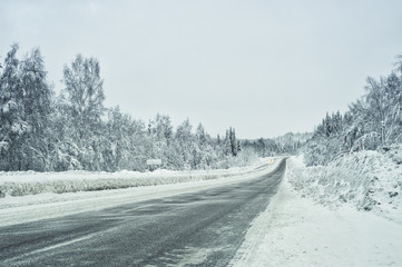 Road in the winter