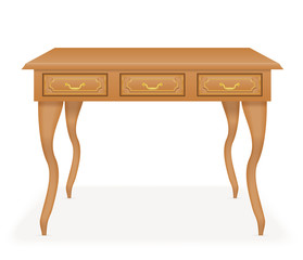 wooden table furniture vector illustration