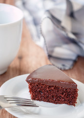 chocolate cake with spoon