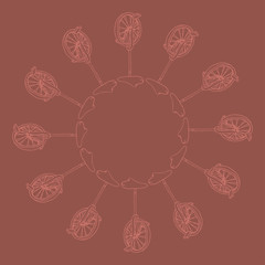 hand drawn monocycle pattern background, illustration of unicycle