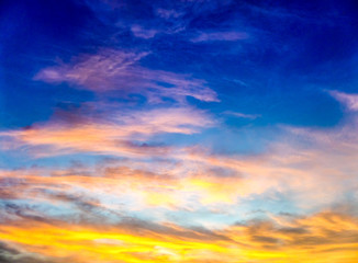 Color and dark sky, Sunset in the evening
