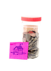 saving money bottle with message