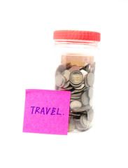 saving money bottle with message