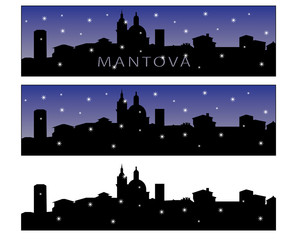 Fototapeta premium Mantova skyline silhouette - winter version