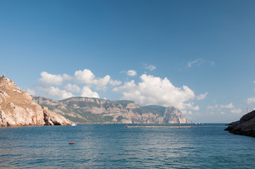 View of Balaklava bay and Black Sea shoreline, southern Crimea
