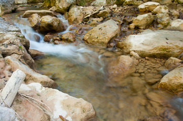 Small mountainous creek at Grand crimean canyon, Crimea