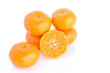 Group of orange isolated on white background