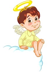 Angel sitting on cloud