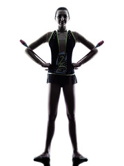 Rhythmic Gymnastics teeenager girl silhouette