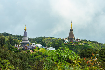 Two pagoda at Doi inthanon in Chiangmai province,Thailand