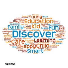 Fototapeta premium Vector conceptual education word cloud isolated