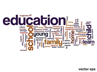 Vector conceptual education word cloud