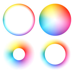 Colorful spectrum round frames set.