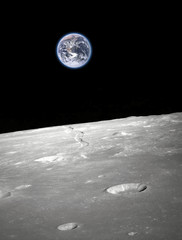 View from the moon to our earth - Elements of this image furnished by NASA © Jürgen Fälchle