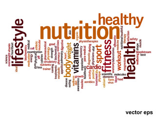 Vector conceptual health word cloud