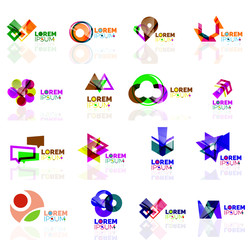 Geometric shapes company logo set, paper origami style