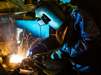 welder Industrial automotive part in factory