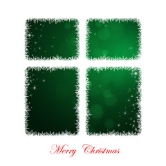 Merry Christmas green background, window holiday season