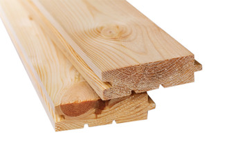 Wooden imitation lumber isolated on white background. Set of wooden board isolated