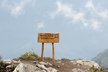 Machu Picchu Mountain Sign - Peru
