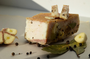 salty bacon with spices