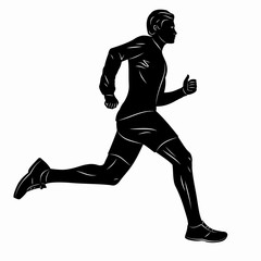 man runner, vector sketch