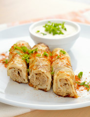 Pancakes Stuffed With Meat